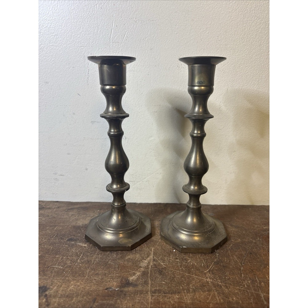 Vintage Classic Solid Brass Candlestick Candle Holders 7" Boho Hippie 70S India